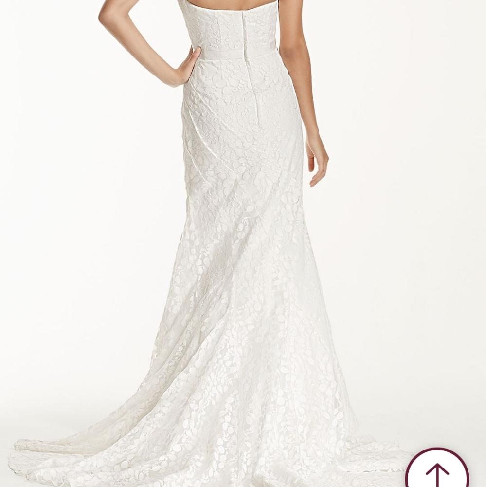 Galina Strapless Lace Gown w/ ribbon detail